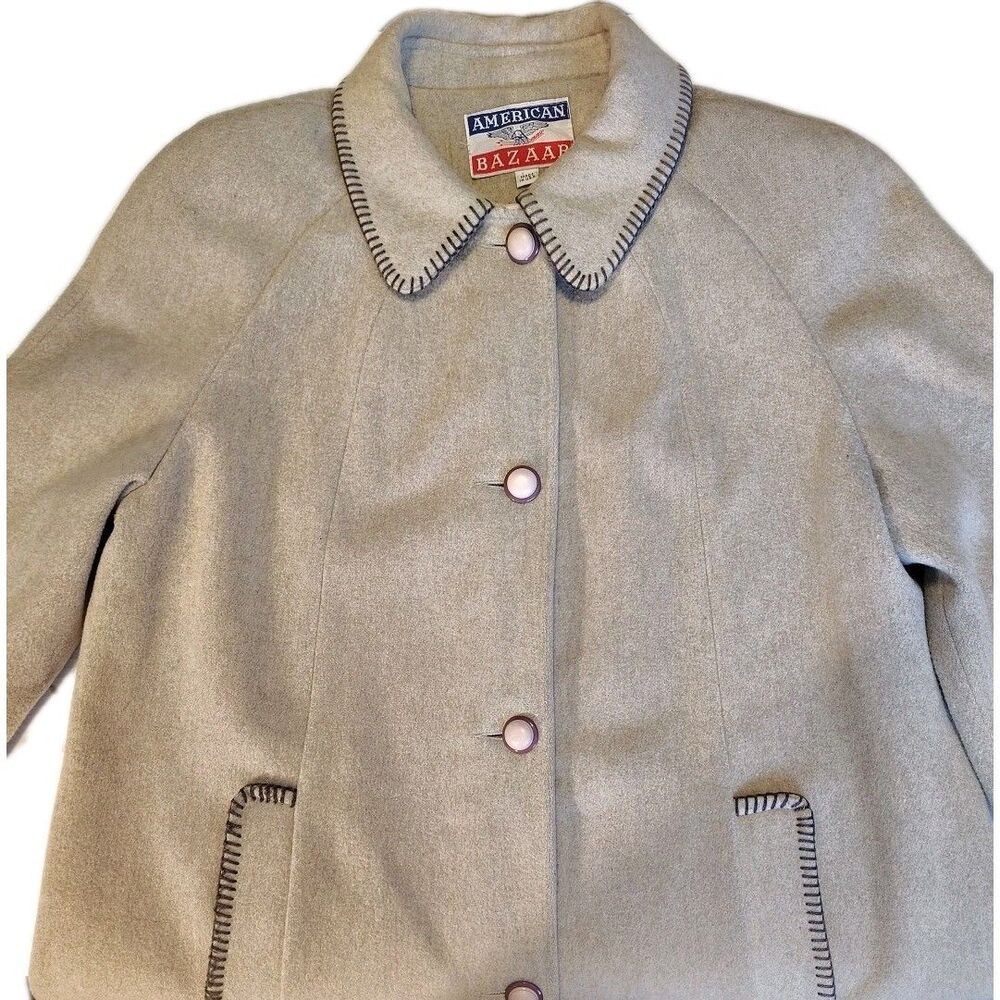 American Bazaar Vintage Coat Women's Size 14 100% Pure Wool Old Money 1970s